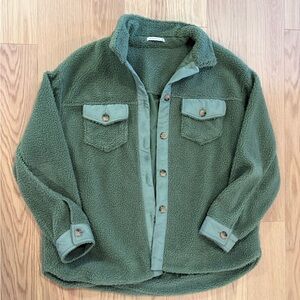 Staccato Sage Green Sherpa Jacket